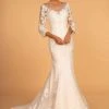 GLS By Gloria - GL2592 Lace Quarter Length Sleeve Mermaid Dress