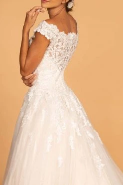 GLS By Gloria - GL2596 Scalloped Bateau Neck Lace Ballgown 9 GLS By Gloria - GL2596 Scalloped Bateau Neck Lace Ballgown