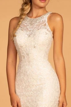 GLS By Gloria - GL2597 Embellished Lace Halter Trumpet Gown 8 GLS By Gloria - GL2597 Embellished Lace Halter Trumpet Gown
