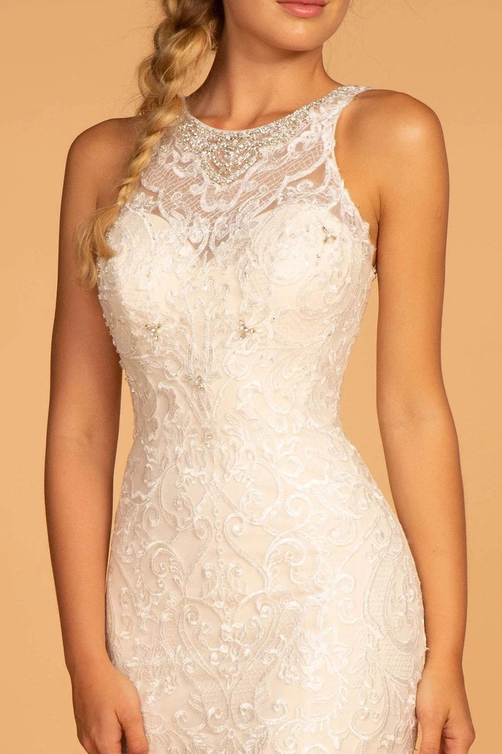 GLS By Gloria - GL2597 Embellished Lace Halter Trumpet Gown 5 GLS By Gloria - GL2597 Embellished Lace Halter Trumpet Gown