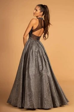 GLS By Gloria - GL2631 Glitter High Neck Evening Gown