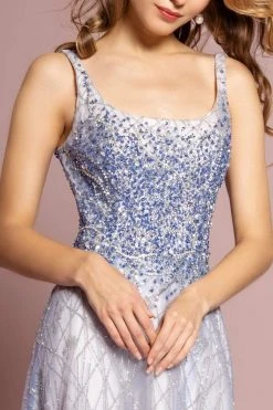 GLS By Gloria - GL2638 Embellished Square Neck A-line Gown