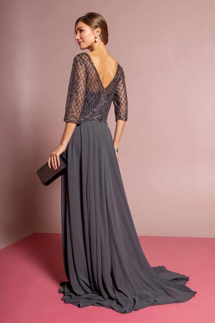 GLS By Gloria - GL2686 Sequined Illusion Bateau A-Line Dress 4 GLS By Gloria - GL2686 Sequined Illusion Bateau A-Line Dress