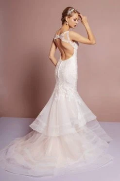 GLS By Gloria - GL2689 Embellished Bateau Layered Mermaid Dress