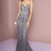 GLS By Gloria - GL2700 Embellished Plunging V-neck Trumpet Dress