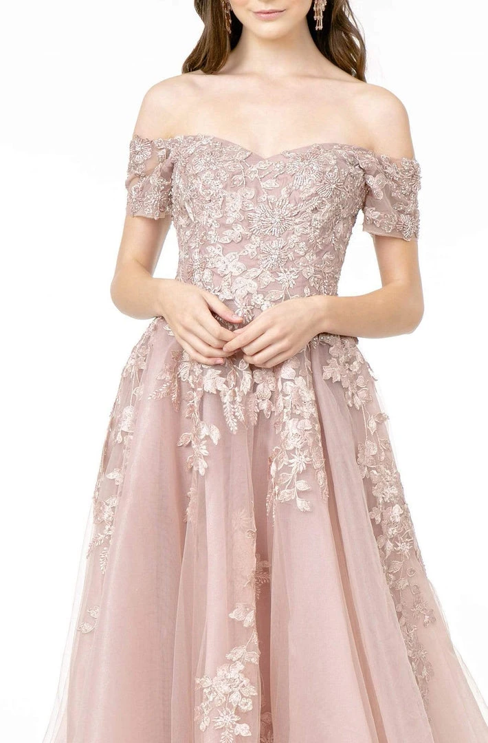 GLS By Gloria - GL2885 Floral Embroidered Mesh Long Gown 6 GLS By Gloria - GL2885 Floral Embroidered Mesh Long Gown