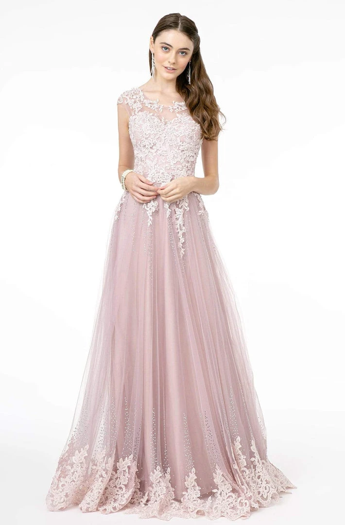 GLS By Gloria - GL2886 Embroidered Scoop Neck A-Line Gown 3 GLS By Gloria - GL2886 Embroidered Scoop Neck A-Line Gown