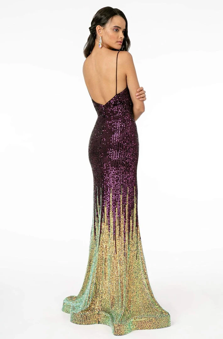 GLS By Gloria - GL2899 Deep V-Neck Allover Sequin Mermaid Gown 4 GLS By Gloria - GL2899 Deep V-Neck Allover Sequin Mermaid Gown