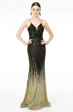 GLS By Gloria - GL2899 Deep V-Neck Allover Sequin Mermaid Gown 12 GLS By Gloria - GL2899 Deep V-Neck Allover Sequin Mermaid Gown