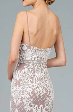 GLS By Gloria - GL2934 Embroidered V-Neck Mermaid Gown