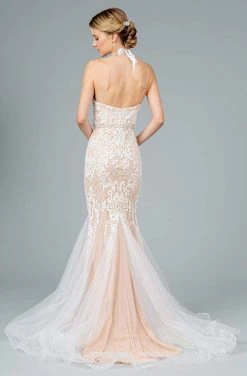 GLS By Gloria - GL2934 Embroidered V-Neck Mermaid Gown