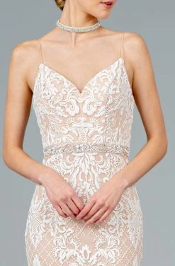 GLS By Gloria - GL2934 Embroidered V-Neck Mermaid Gown