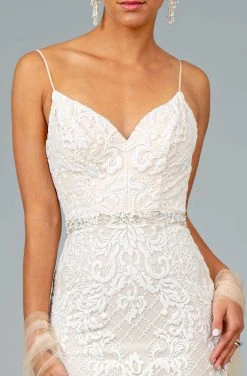 GLS By Gloria - GL2934 Embroidered V-Neck Mermaid Gown