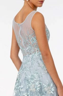 GLS By Gloria - GL2979 Embroidered Bateau A-Line Gown