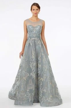 GLS By Gloria - GL2980 Embroidered Scoop Neck A-Line Dress