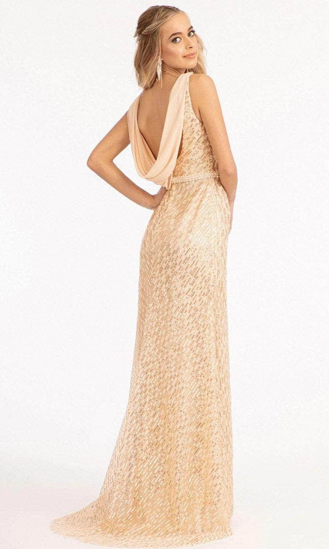 GLS By Gloria GL3008 - Cowl Back Sequin Evening Dress 4 GLS By Gloria GL3008 - Cowl Back Sequin Evening Dress