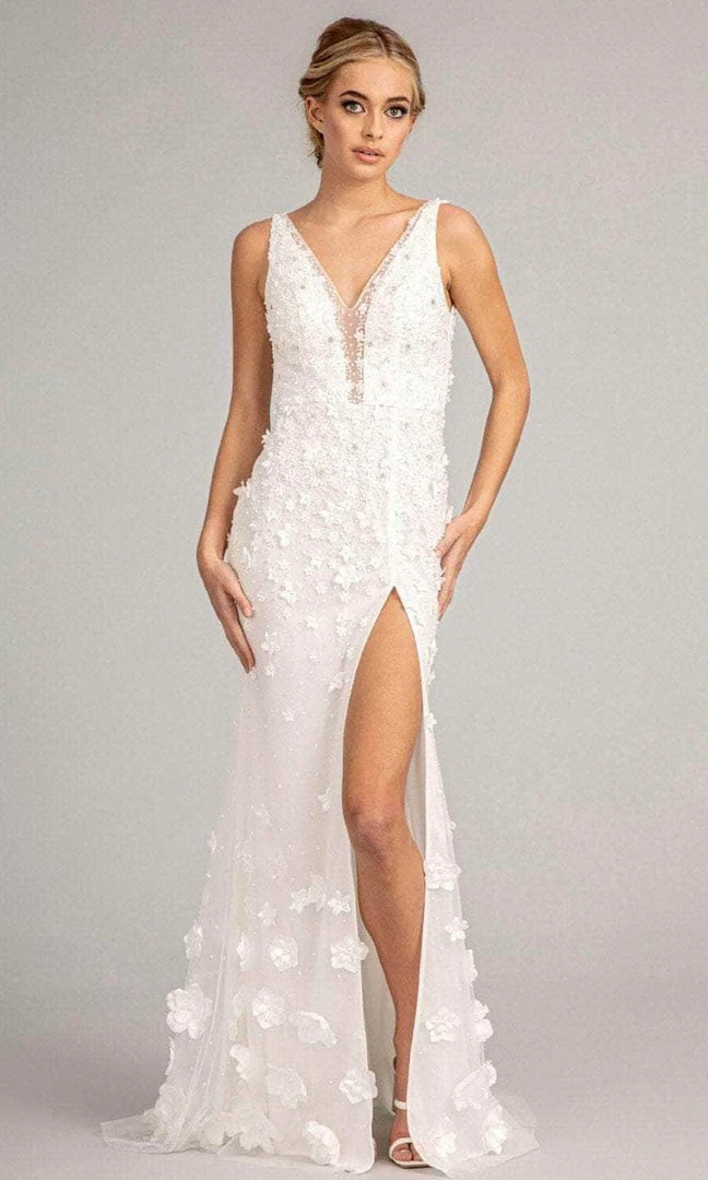 GLS By Gloria GL3011 - V-Neck Overskirt Prom Gown 16 GLS By Gloria GL3011 - V-Neck Overskirt Prom Gown