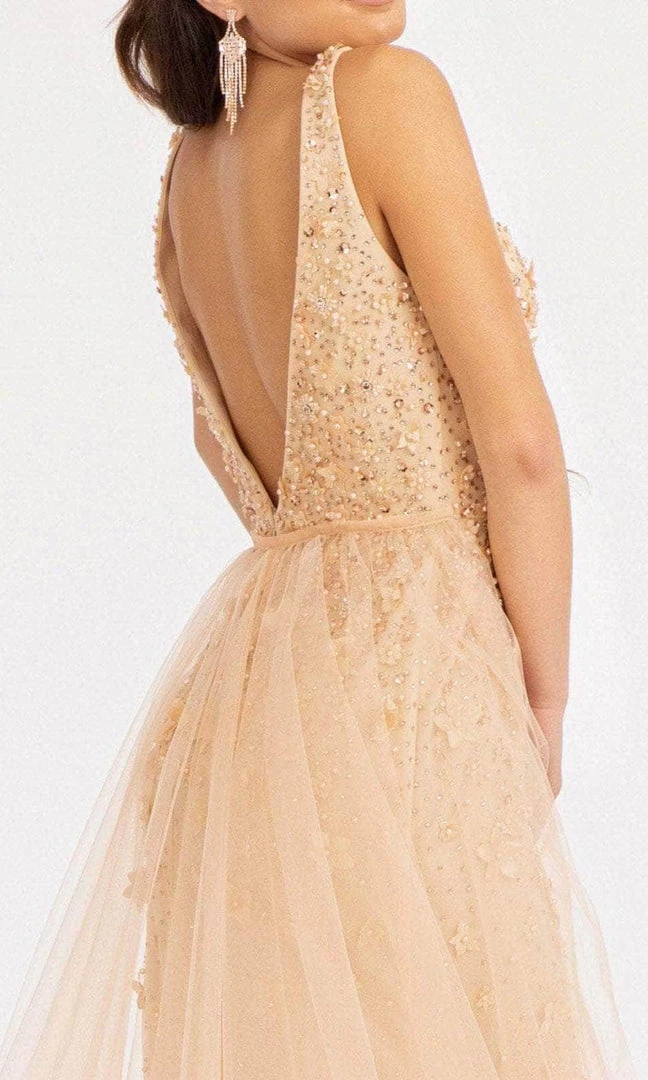 GLS By Gloria GL3011 - V-Neck Overskirt Prom Gown 8 GLS By Gloria GL3011 - V-Neck Overskirt Prom Gown