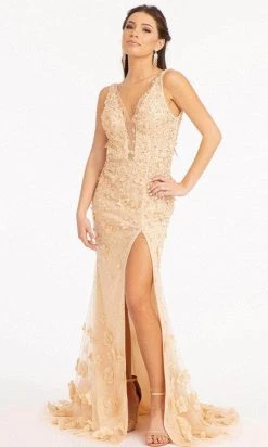 GLS By Gloria GL3011 - V-Neck Overskirt Prom Gown 20 GLS By Gloria GL3011 - V-Neck Overskirt Prom Gown