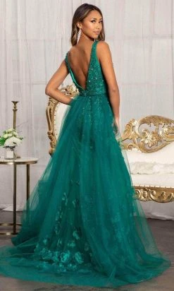 GLS By Gloria GL3011 - V-Neck Overskirt Prom Gown 25 GLS By Gloria GL3011 - V-Neck Overskirt Prom Gown