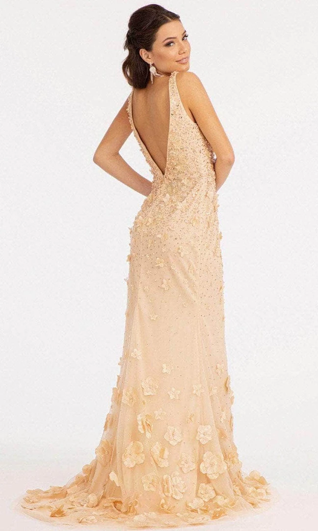 GLS By Gloria GL3011 - V-Neck Overskirt Prom Gown 6 GLS By Gloria GL3011 - V-Neck Overskirt Prom Gown