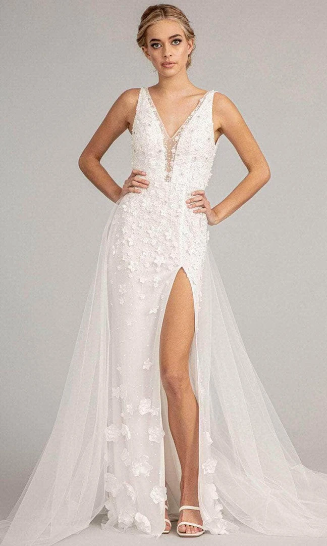 GLS By Gloria GL3011 - V-Neck Overskirt Prom Gown 13 GLS By Gloria GL3011 - V-Neck Overskirt Prom Gown