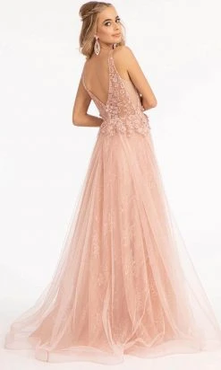 GLS By Gloria GL3012 - Sleeveless Deep V-neckline Evening Gown