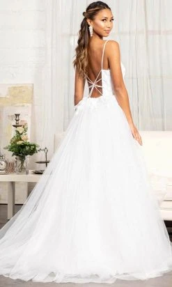 GLS By Gloria GL3013 - Sleeveless Plunging V-neck Wedding Gown