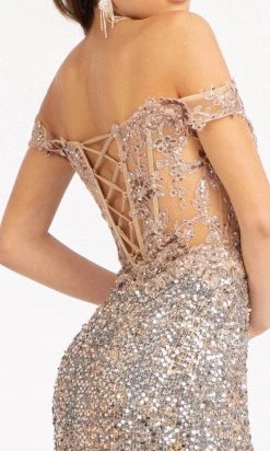 GLS By Gloria GL3024 - Sheer Off Shoulder Formal Gown
