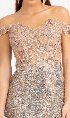 GLS By Gloria GL3024 - Sheer Off Shoulder Formal Gown