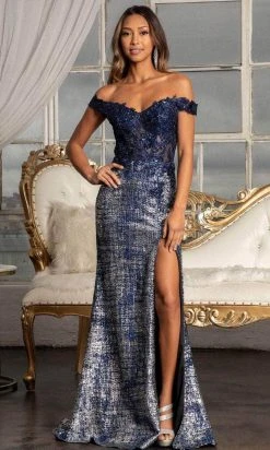 GLS By Gloria GL3024 - Sheer Off Shoulder Formal Gown