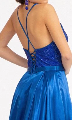 GLS By Gloria GL3040 - V-Neck Satin Formal Gown