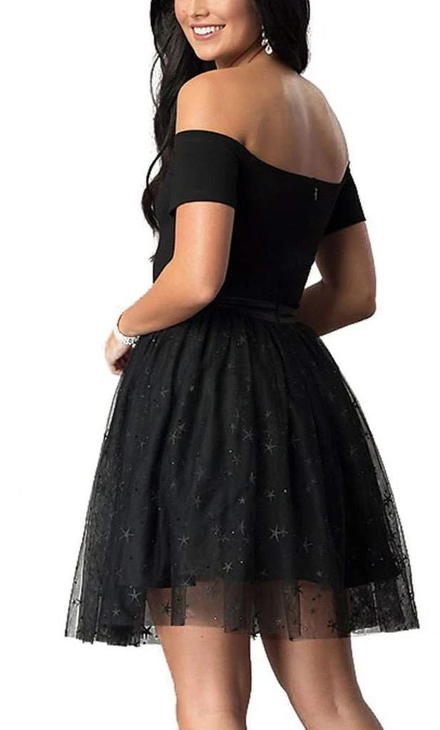 Harper And Lemon - 221111 Sleek Off-Shoulder Tulle A-line Dress Short Dresses 4 Harper And Lemon - 221111 Sleek Off-Shoulder Tulle A-line Dress Short Dresses