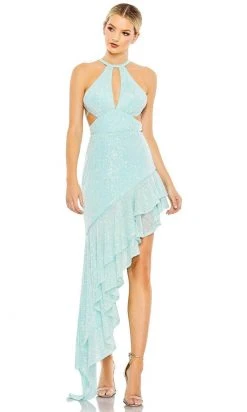 Ieena Duggal 11274 - Halter Cutout Asymmetric Evening Dress