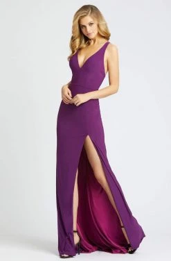 Ieena Duggal - 25846I Plunging V-Neck High Slit Sheath Gown 13 Ieena Duggal - 25846I Plunging V-Neck High Slit Sheath Gown