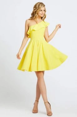 Ieena Duggal - 26099I One Shoulder Ruffled Neckline A-Line Dress Mac Duggal