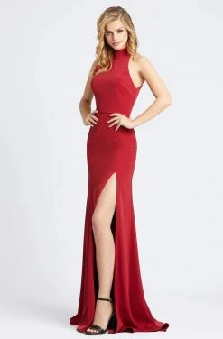 Ieena Duggal - 26127I Keyhole Cutout Back Evening Gown With High Slit