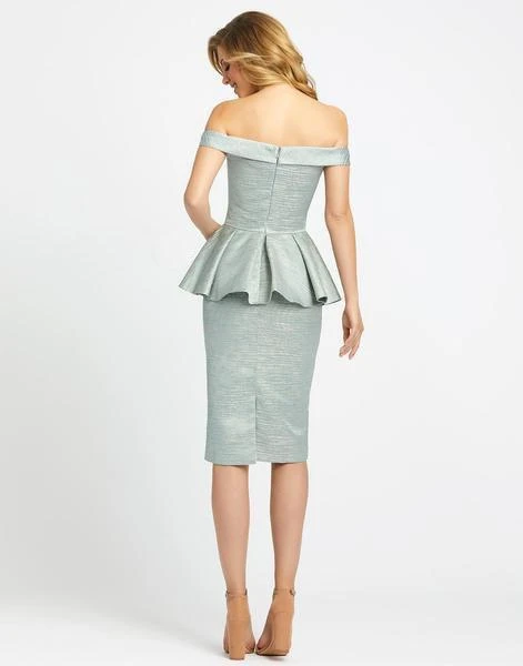 Mac Duggal Ieena Duggal - 26145I Off-Shoulder Sheath Dress With Peplum 4 Mac Duggal Ieena Duggal - 26145I Off-Shoulder Sheath Dress With Peplum