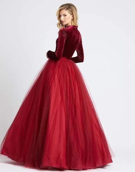 Ieena Duggal - 26147I Long Sleeve Velvet Tulle Ballgown 4 Ieena Duggal - 26147I Long Sleeve Velvet Tulle Ballgown
