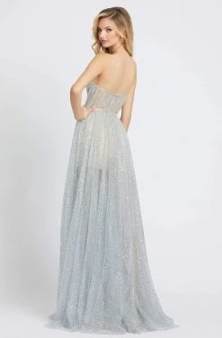 Ieena Duggal - 26186I V-neck Romper With A-line Overskirt