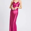 Ieena Duggal - 26263I Double Lace Up Back Satin Gown Mac Duggal