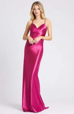 Ieena Duggal - 26263I Double Lace Up Back Satin Gown Mac Duggal