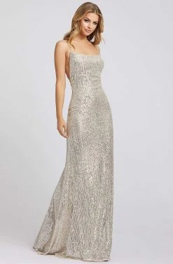 Ieena Duggal - 26269I Allover Sequin Scoop Neck Strappy Open Back Gown