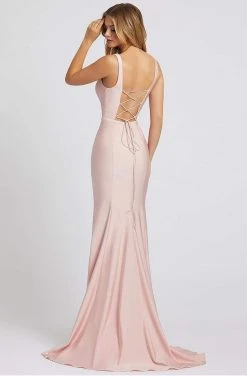 Ieena Duggal - 26273I Sleeveless V Neck Lace-Up Back Mermaid Gown