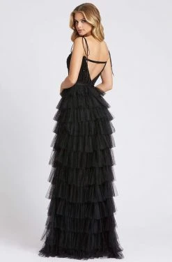 Ieena Duggal - 26281I Sequined Corset Bodice Tiered Tulle Gown