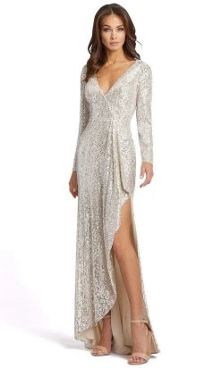 Ieena Duggal - 26395 V-Neck Long Sleeve Full Sequin Evening Gown
