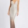 Ieena Duggal - 26407 Spaghetti Strap Ombre Sequin Dress