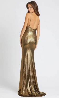 Ieena Duggal - 26408 Plunging Neck Lustrous Evening Gown