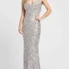 Ieena Duggal - 26469I Sleeveless V-Neck Shimmer Sequin Gown Mac Duggal