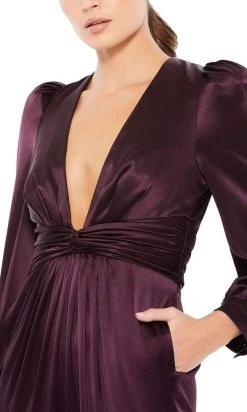 Ieena Duggal - 2647 Plunging V Neckline Long Sleeve Jumpsuit 9 Ieena Duggal - 2647 Plunging V Neckline Long Sleeve Jumpsuit
